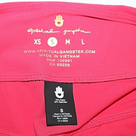 New with Tags - Spiritual Gangster Centered Studio Tights, "Love Is Love" Cherry - Picture 2 of 8